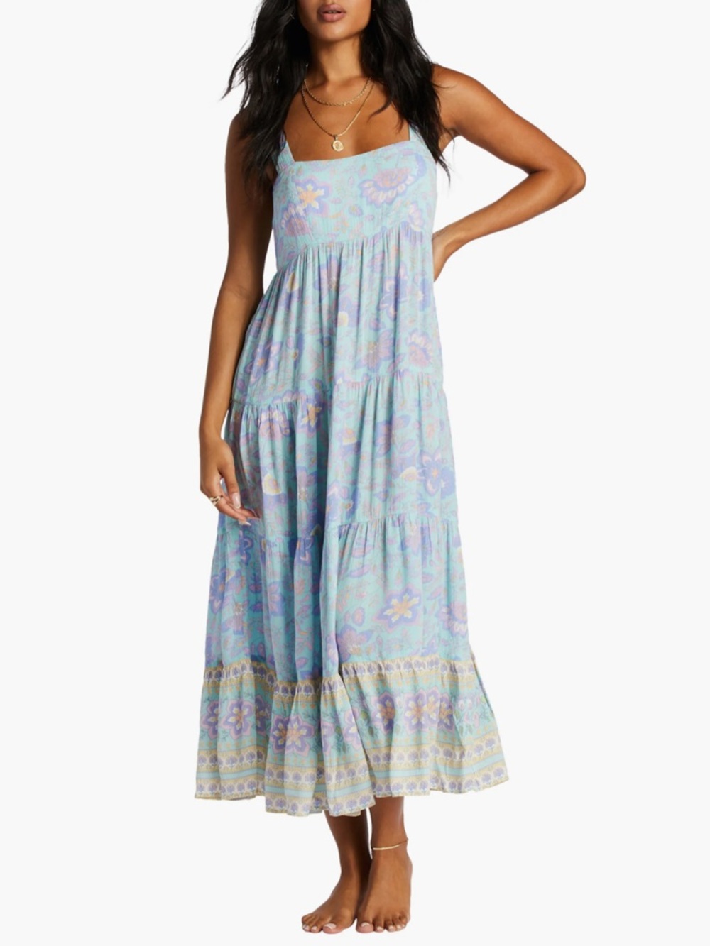 #2 Billabong Pastel Floral Hideaway Shine On Midi Dress - Second Dress